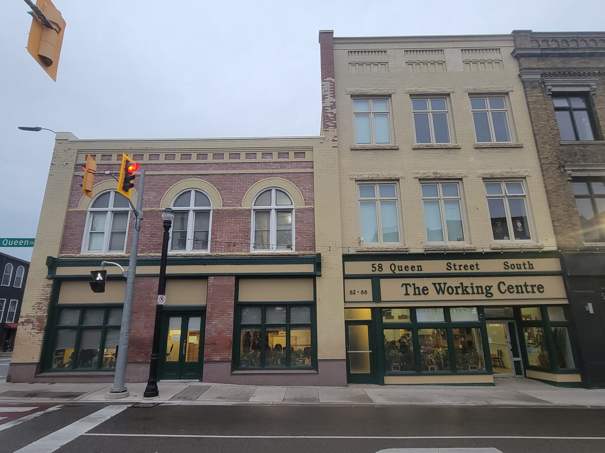 Front view of The Working Centre building at 58 Queen Street South, Kitchener, Ontario.